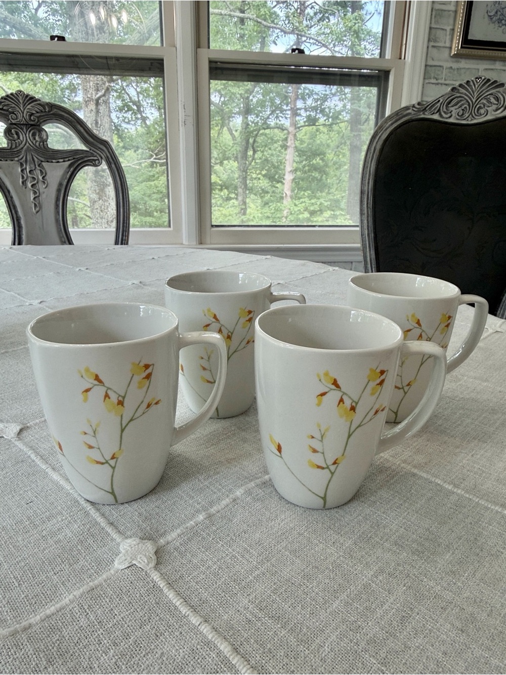 Corelle Coordinates Kobe Pattern Porcelain Mugs Set of 4